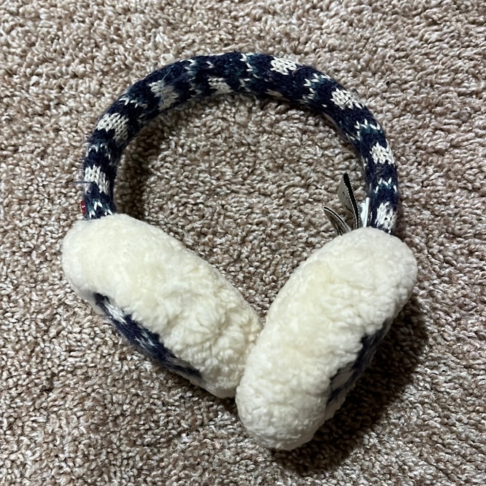 cream printed earmuffs